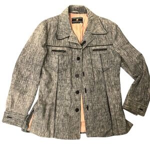 Gray 1970's blazer jacket men's 100% cotton‎ exterior